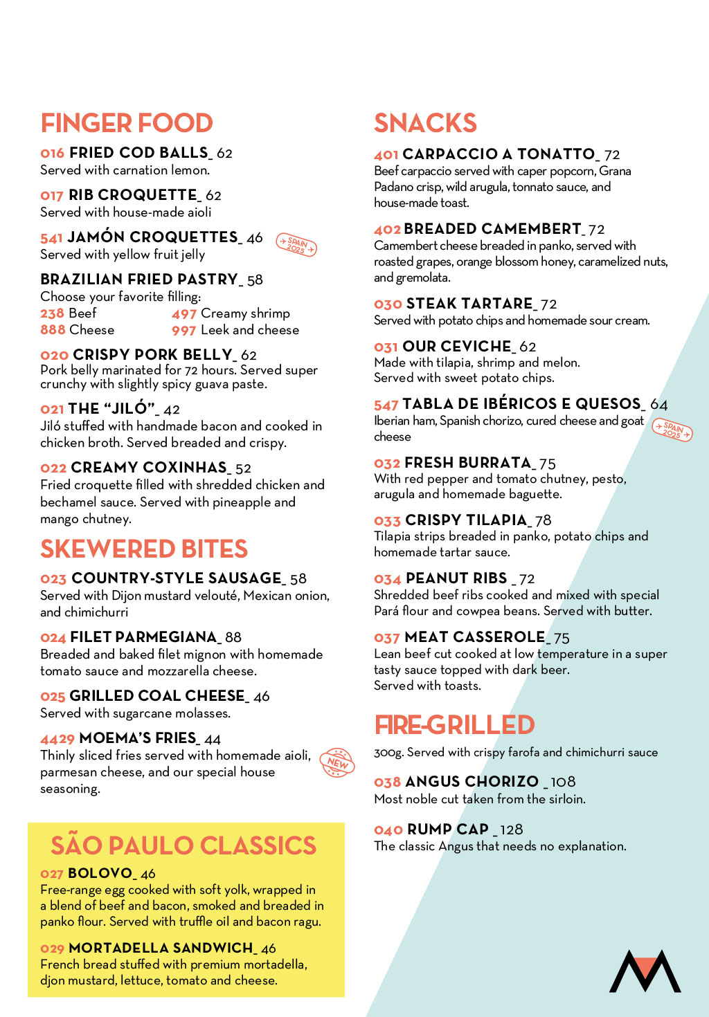 English menu - Page 3