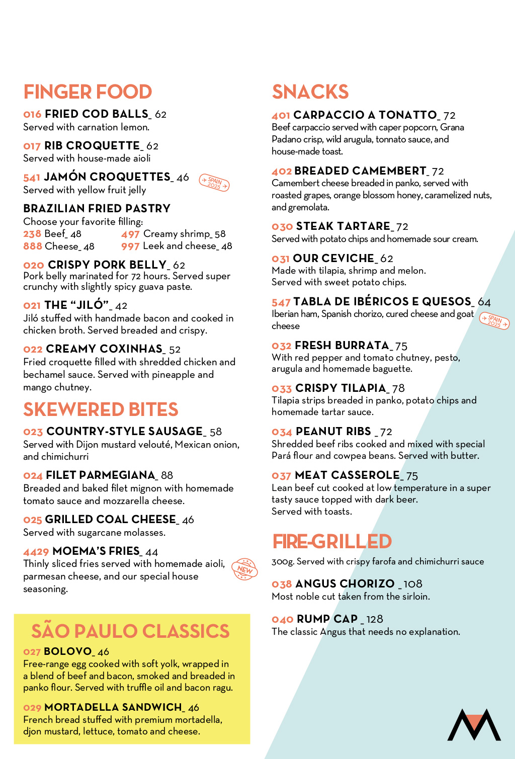 English menu - Page 3